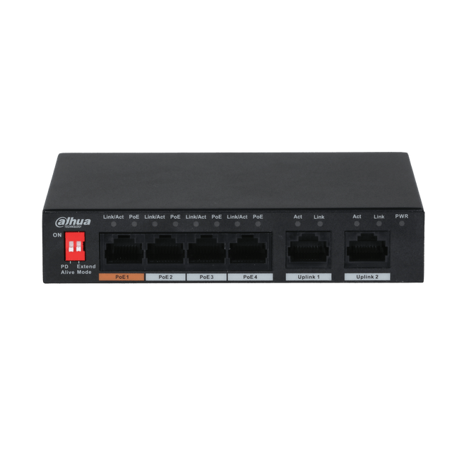 DAHUA PFS3006-4ET-60 6-Port 10/100Mbps Unmanaged Desktop Switch with 4 PoE Ports