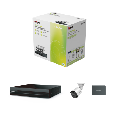 DAHUA KIT/XVR1B08-I-SSD(1T)/8-B1A21N-U-0280B 1080P HDCVI SSD KIT: 8CH S-XVR with 8x1080P HDCVI Bullet Cameras