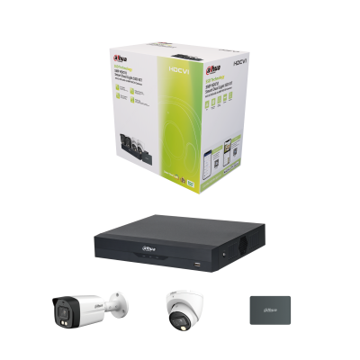 DAHUA KIT/XVR5104HS-4KL-I3-SSD(1T)/2-HFW1500TLMN-IL-A-0360B-S2/2-HDW1500TLMN-IL-A-0280B-S2 5MP HDCVI Smart Dual Light SSD KIT: 4CH S-XVR with 4X5MP HDCVI Cameras