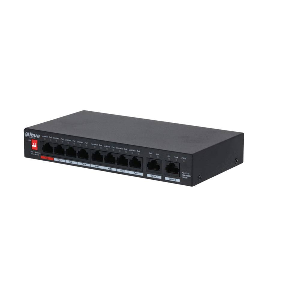 DAHUA PFS3010-8GT-96 10-Port Gigabit Unmanaged Desktop Switch with 8-Port PoE