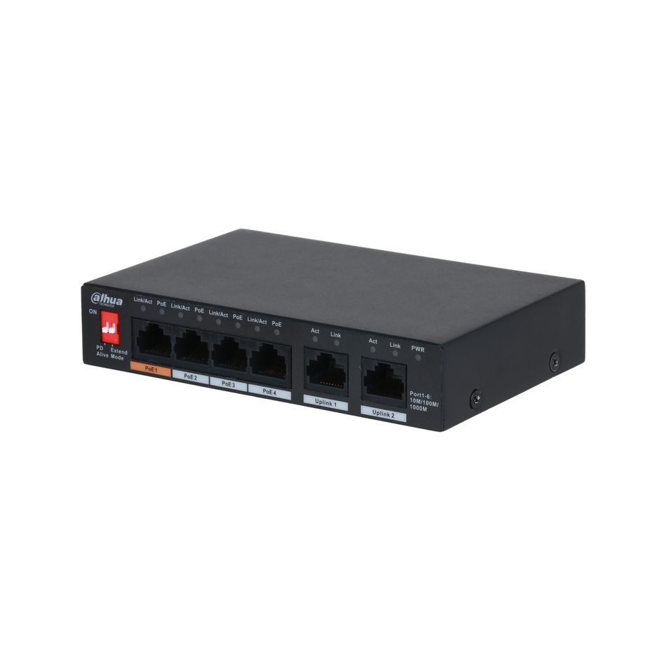 DAHUA PFS3006-4GT-60 6-Port Unmanaged Desktop Switch with 4-Port PoE