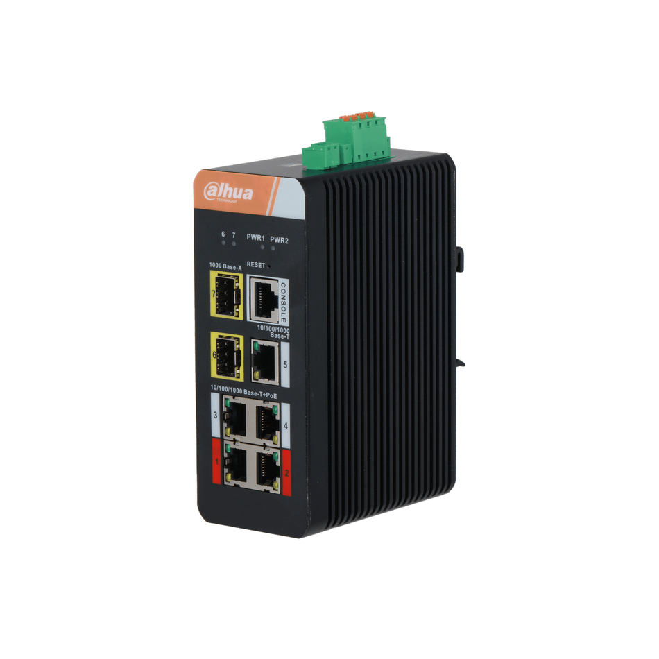 DAHUA IS4207-4GT-120 7-Port Gigabit Industrial Swicth with 4-Port Gigabit PoE (Managed)