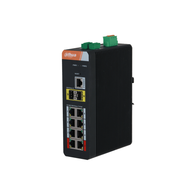DAHUA IS4210-8GT-120 10-Port Managed Industrial Gigabit Switch with 8-Port PoE (Managed)