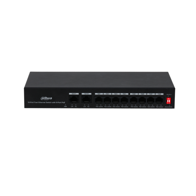 DAHUA PFS3010-8ET-65 10-Port Fast Ethernet Switch with 8-Port PoE