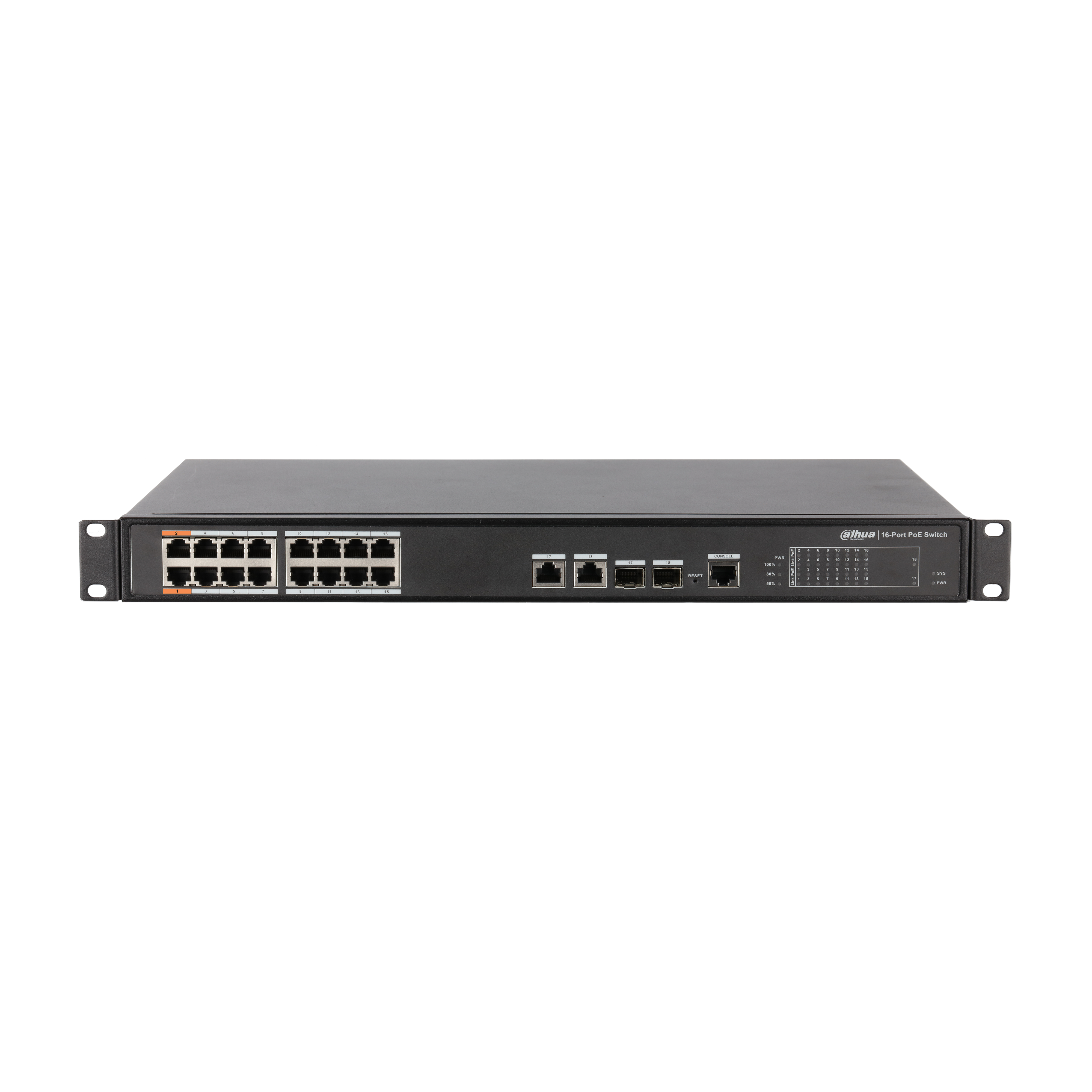 DAHUA PFSD216ET2-240D 16 Port Ultra Series Hi Poe RJ45 + 2 SFP Switch ...